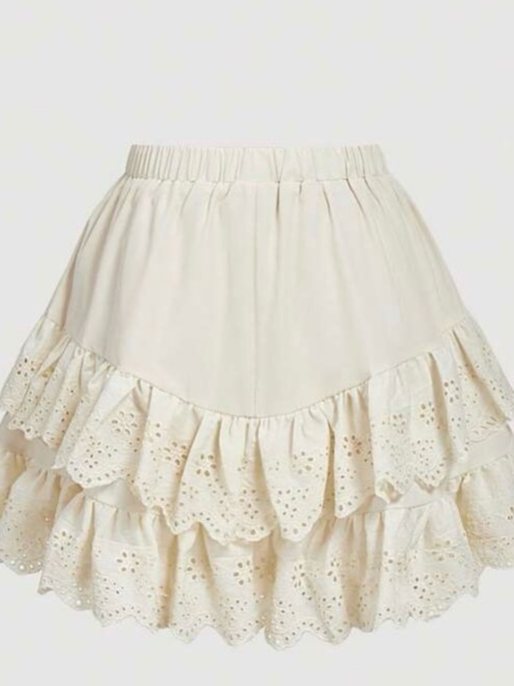 Off White Ruffle Eyelet Skirt - Picture 2 of 4